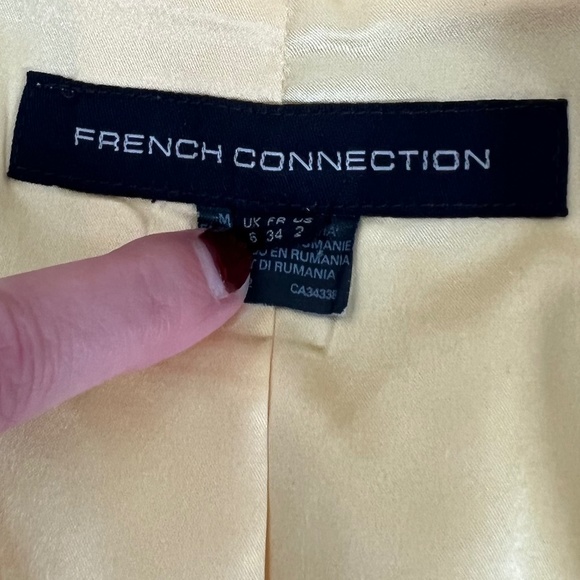 French Connection Women's Jacket/Blazer Linen Yellow Size 2 - Picture 5 of 11